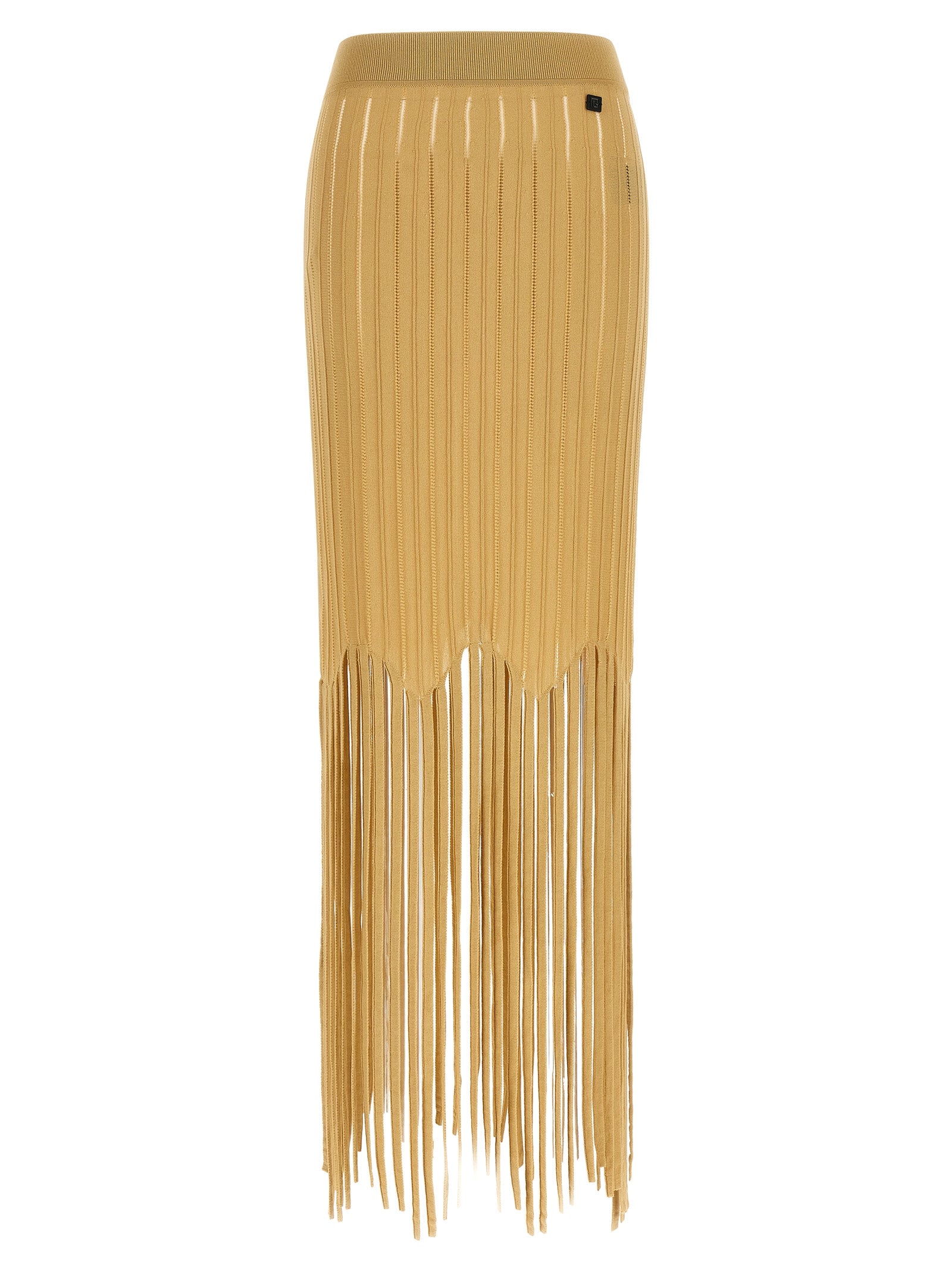 Fringed skirt Beige Viscose