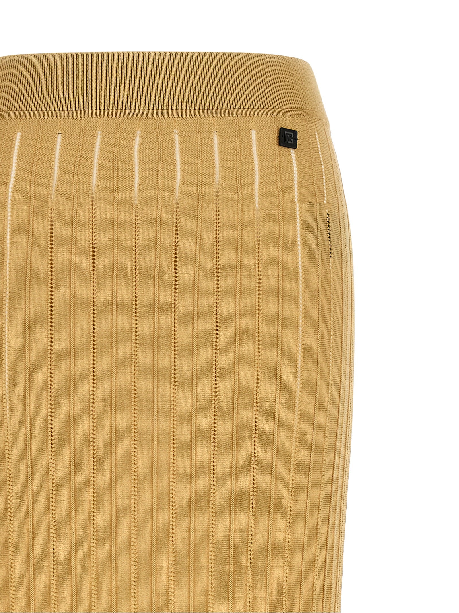 Fringed skirt Beige Viscose
