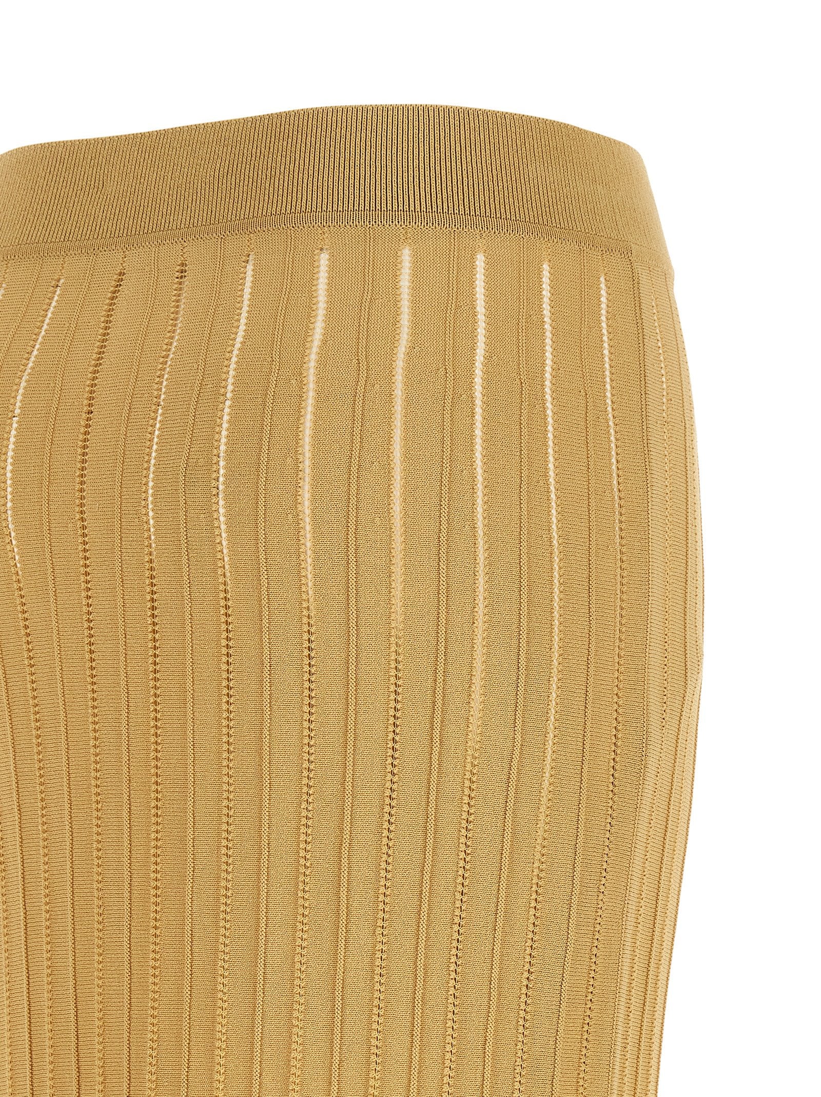 Fringed skirt Beige Viscose