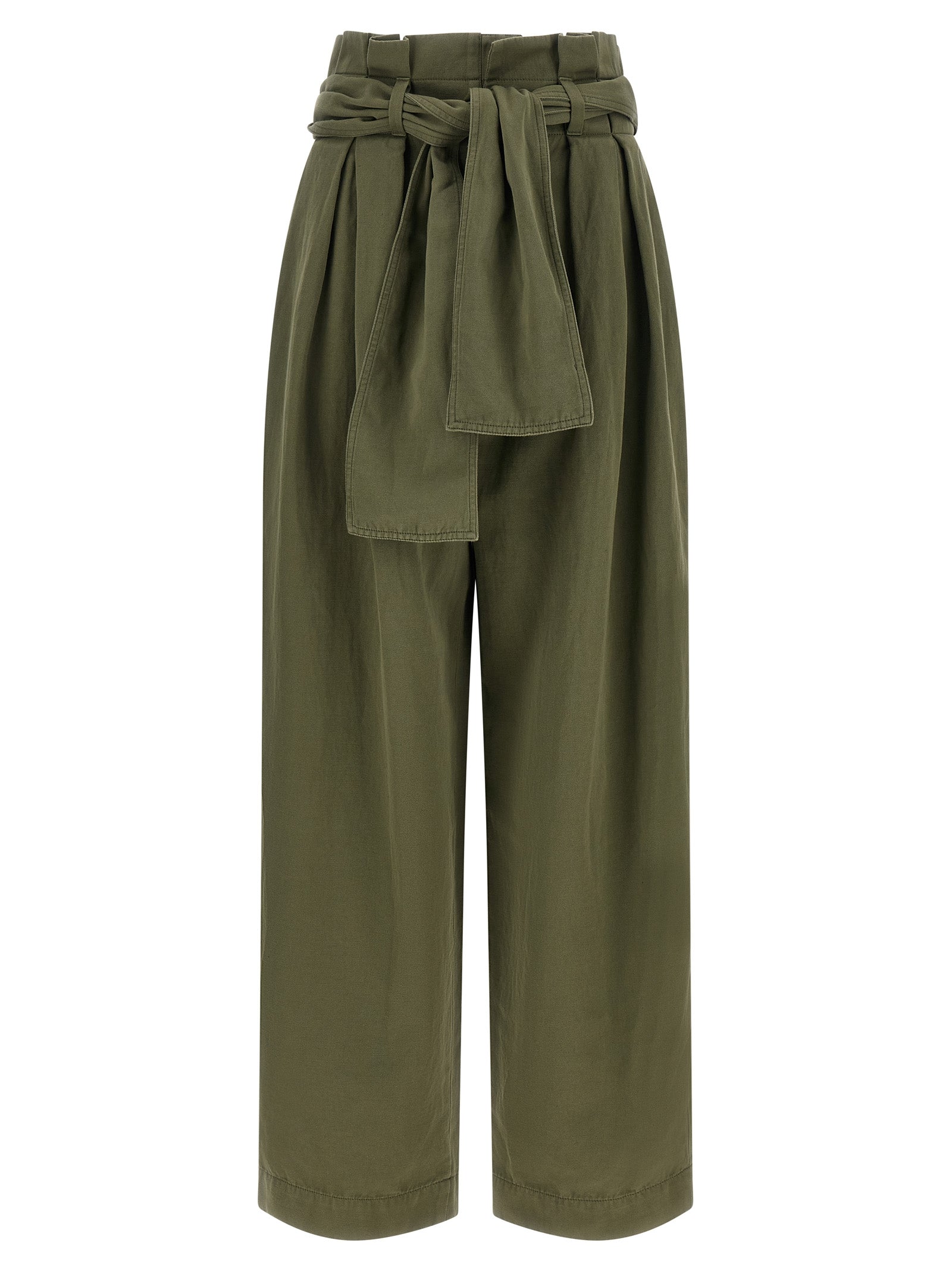 High waist pants Green Cotton