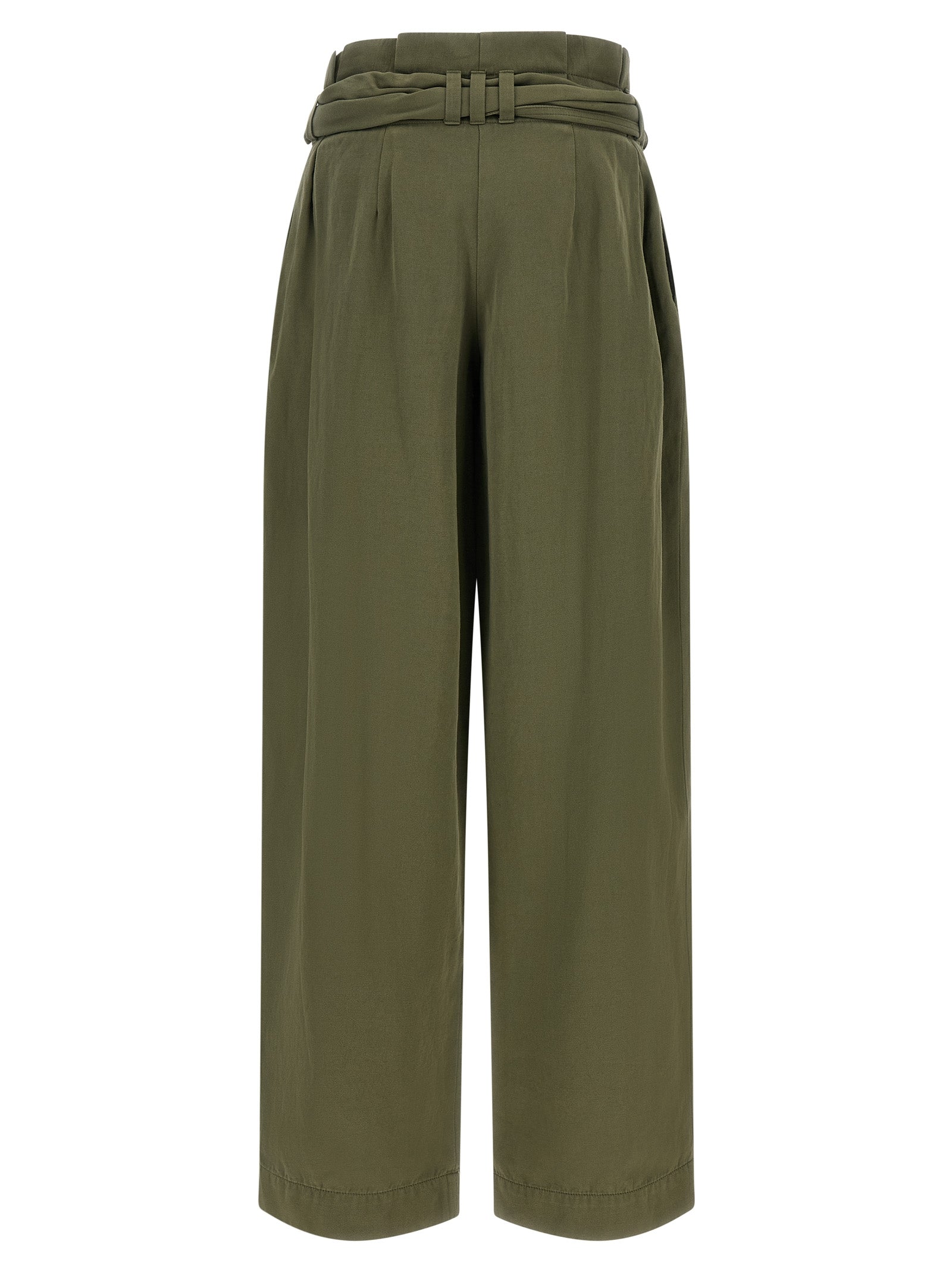 High waist pants Green Cotton