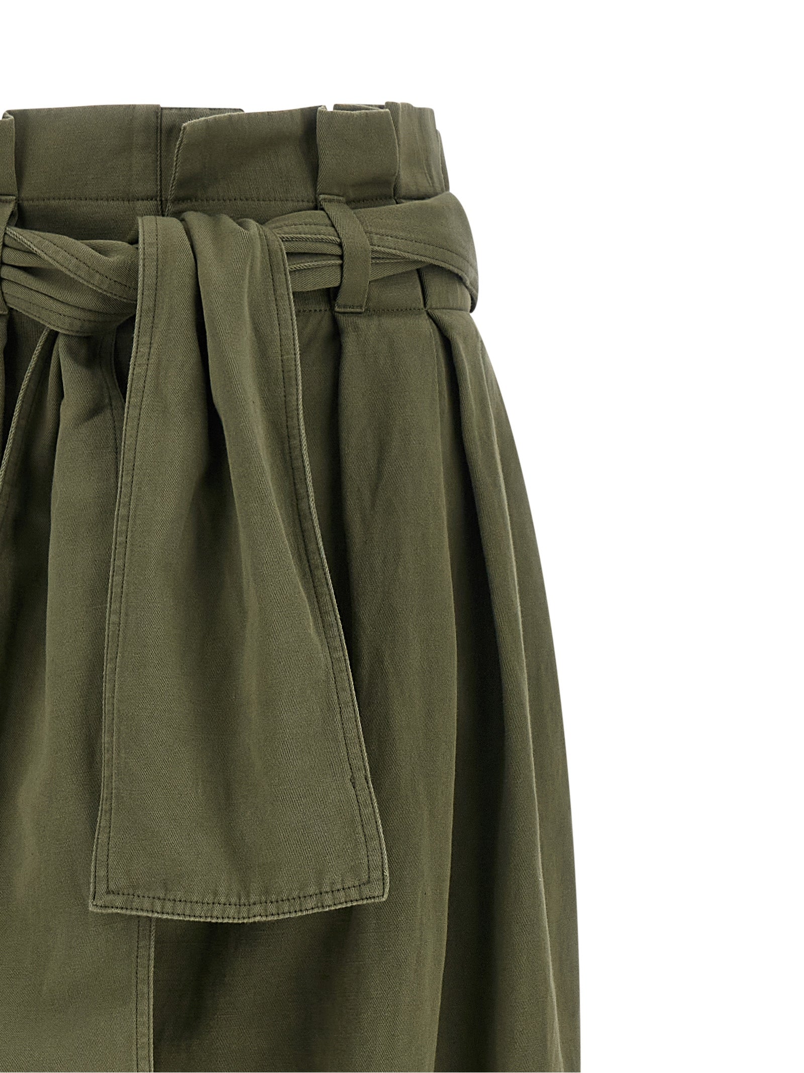 High waist pants Green Cotton