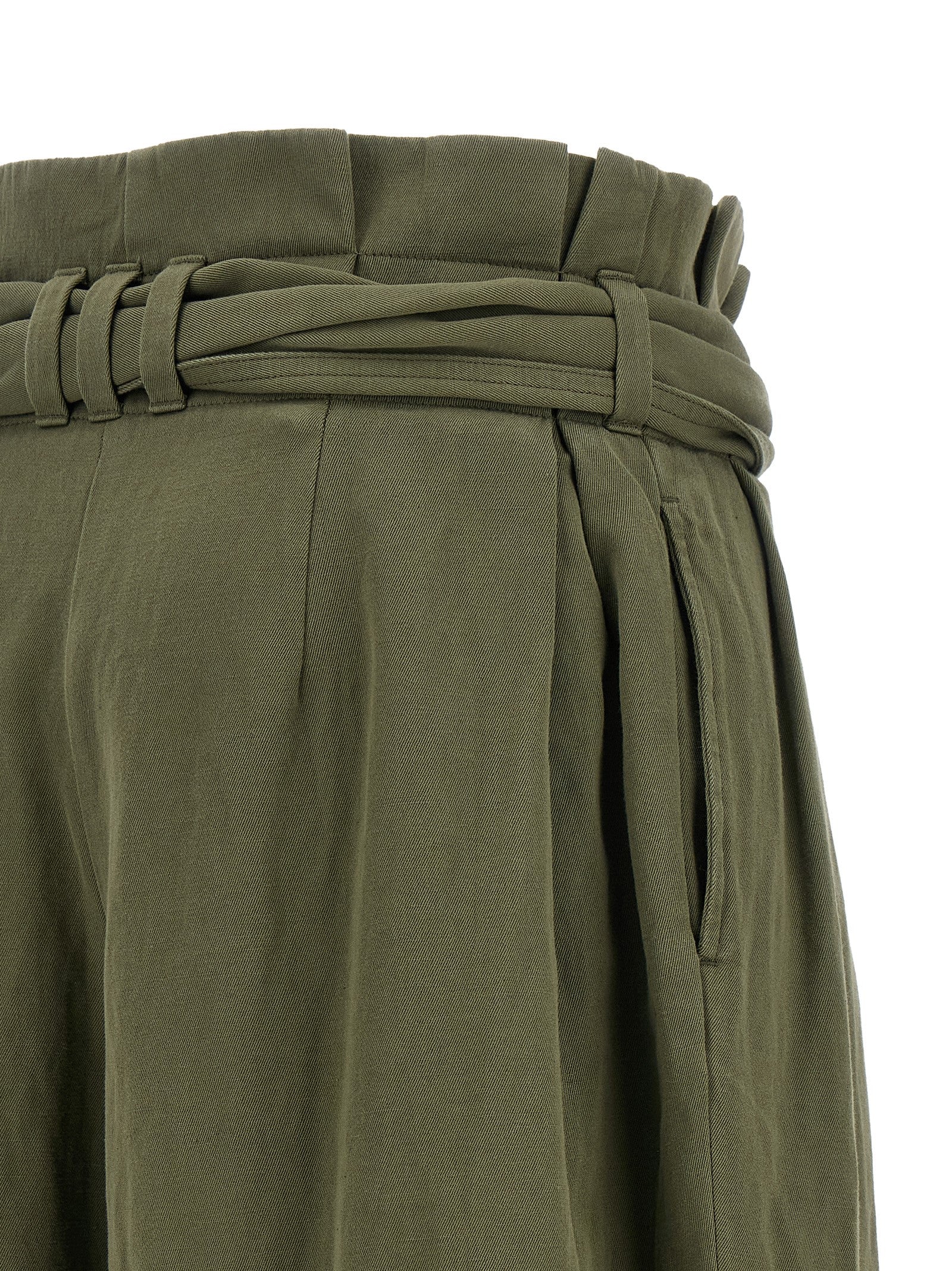 High waist pants Green Cotton