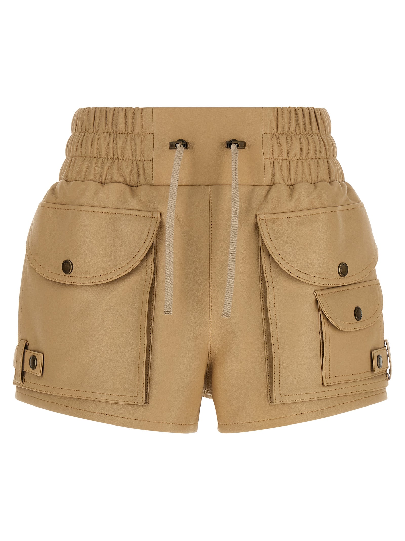 Short cargo Beige Lamb Leather (ovis Aries) Bermuda