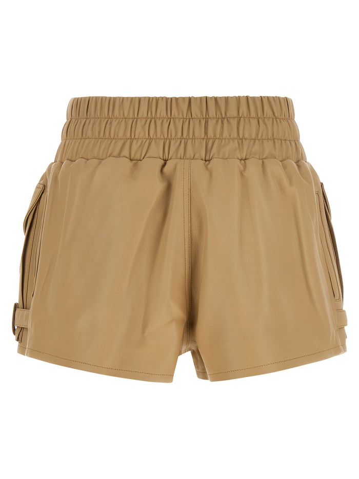 Short cargo Beige Lamb Leather (ovis Aries) Bermuda