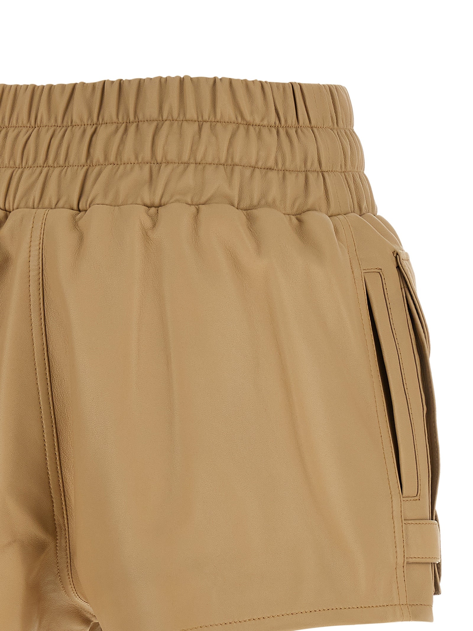 Short cargo Beige Lamb Leather (ovis Aries) Bermuda
