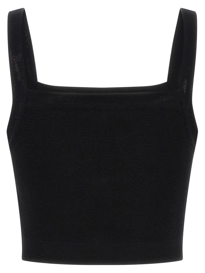 Top 3 buttons Black Viscose Tops