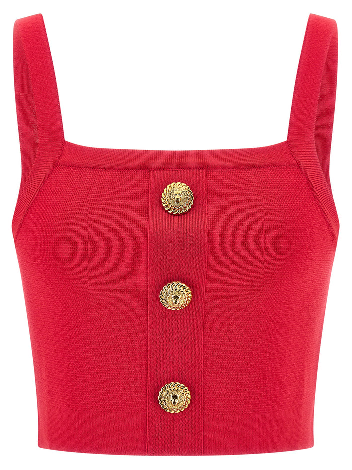 Top 3 buttons Fuchsia Viscose Tops