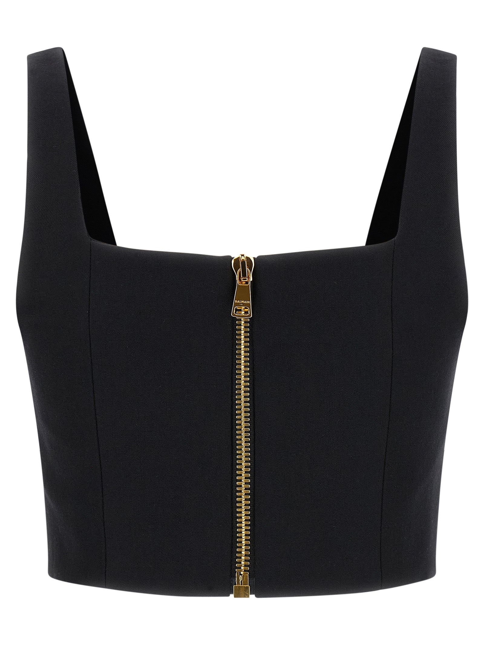 Button top Black Virgin Wool Tops