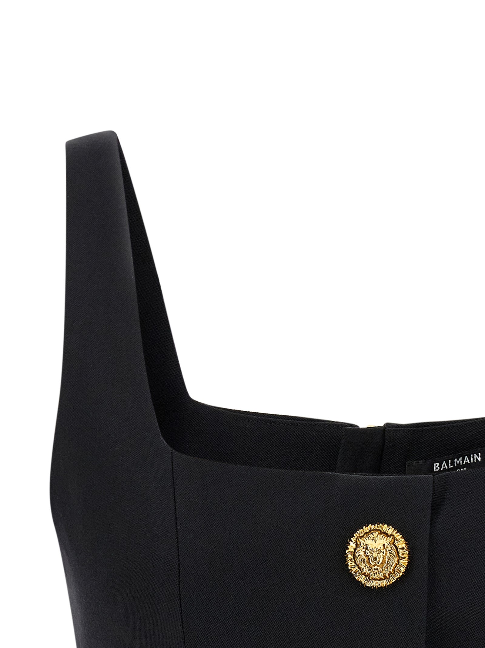 Button top Black Virgin Wool Tops