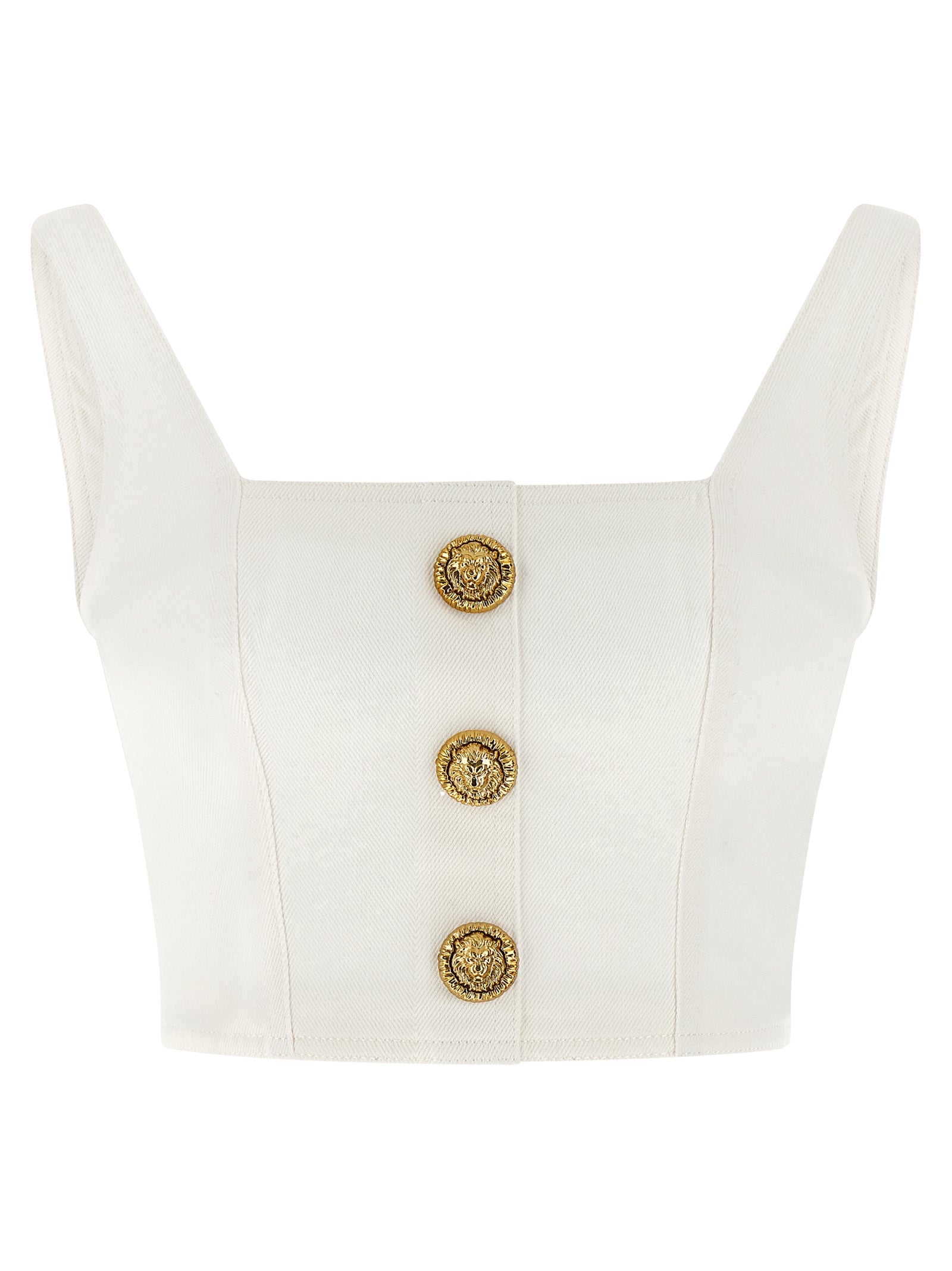 Button top White Cotton Tops