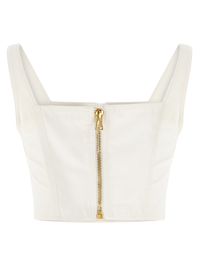 Button top White Cotton Tops