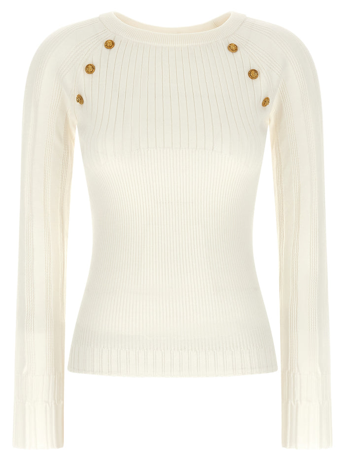 3 buttons sweater White Viscose Sweater, Cardigans