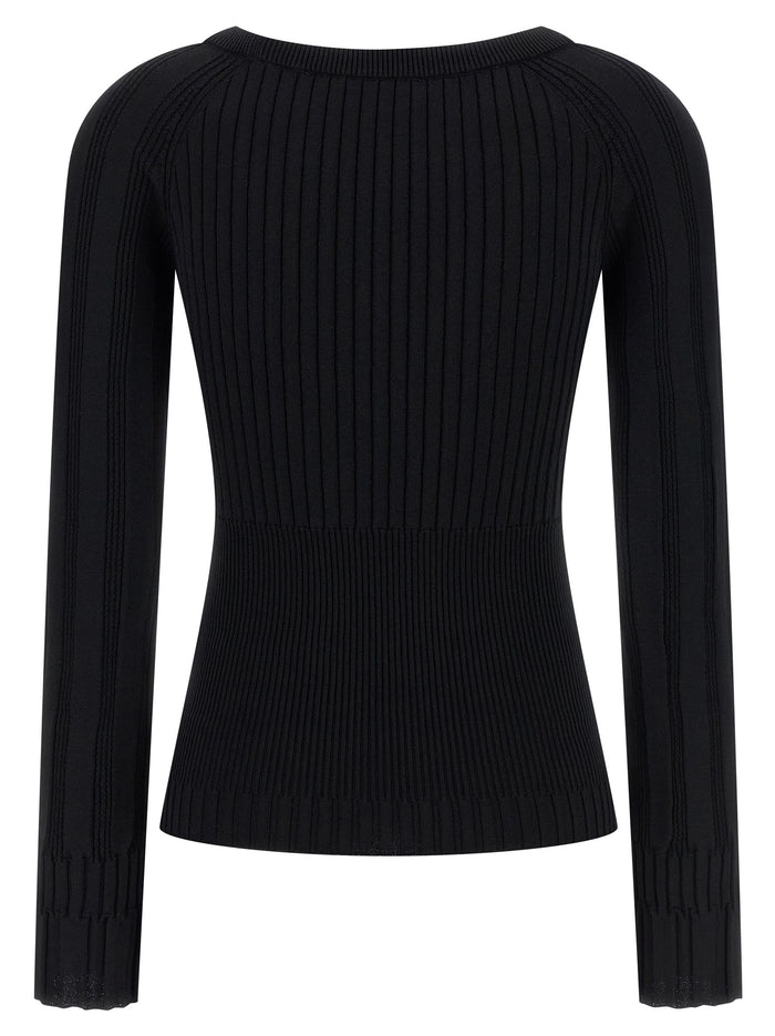 3 buttons sweater Black Viscose Sweater, Cardigans