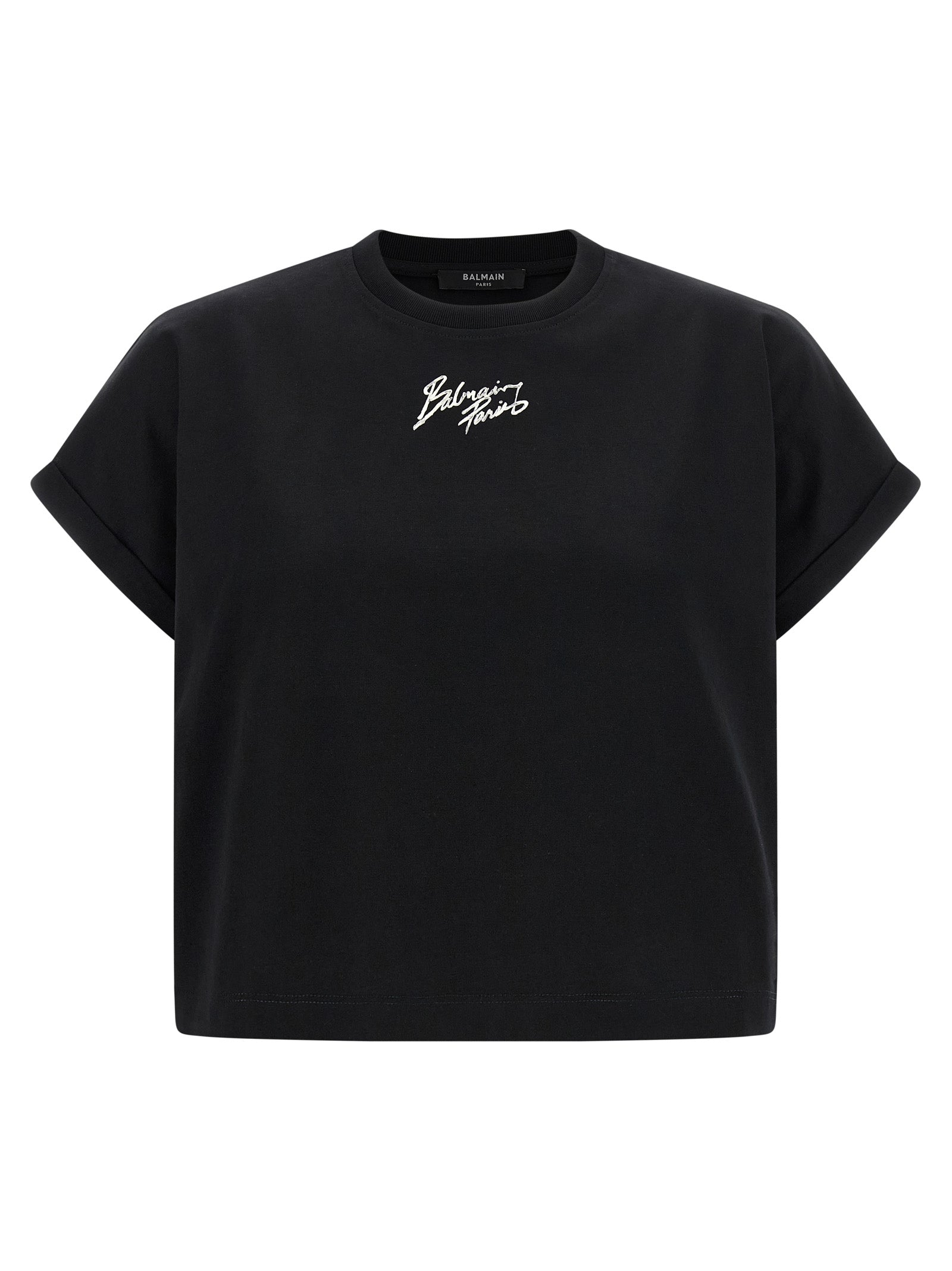 Cropped T-shirt Black Cotton