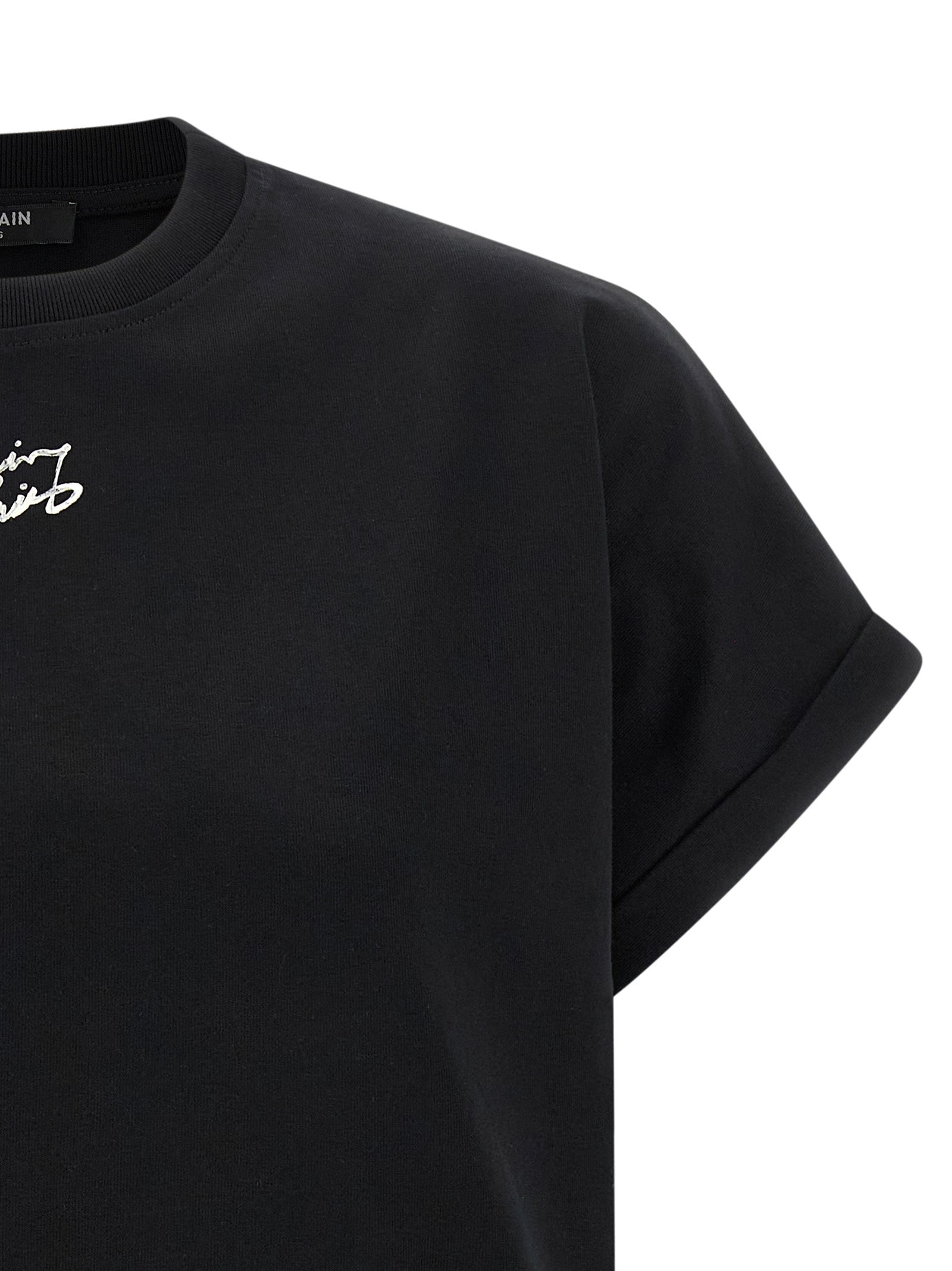 Cropped T-shirt Black Cotton