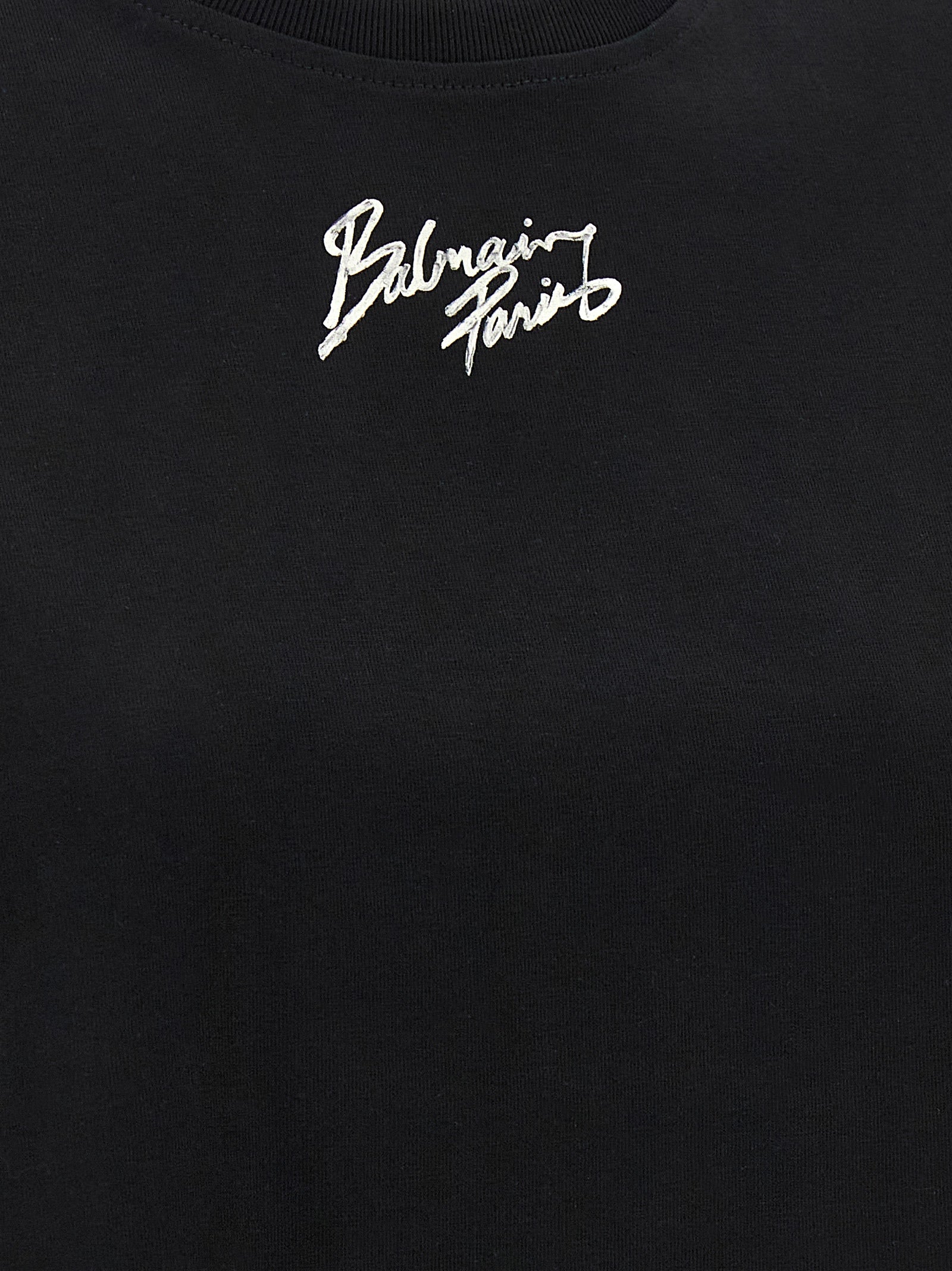 Cropped T-shirt Black Cotton