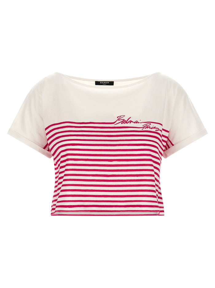 Marinière T-shirt Fuchsia Cotton