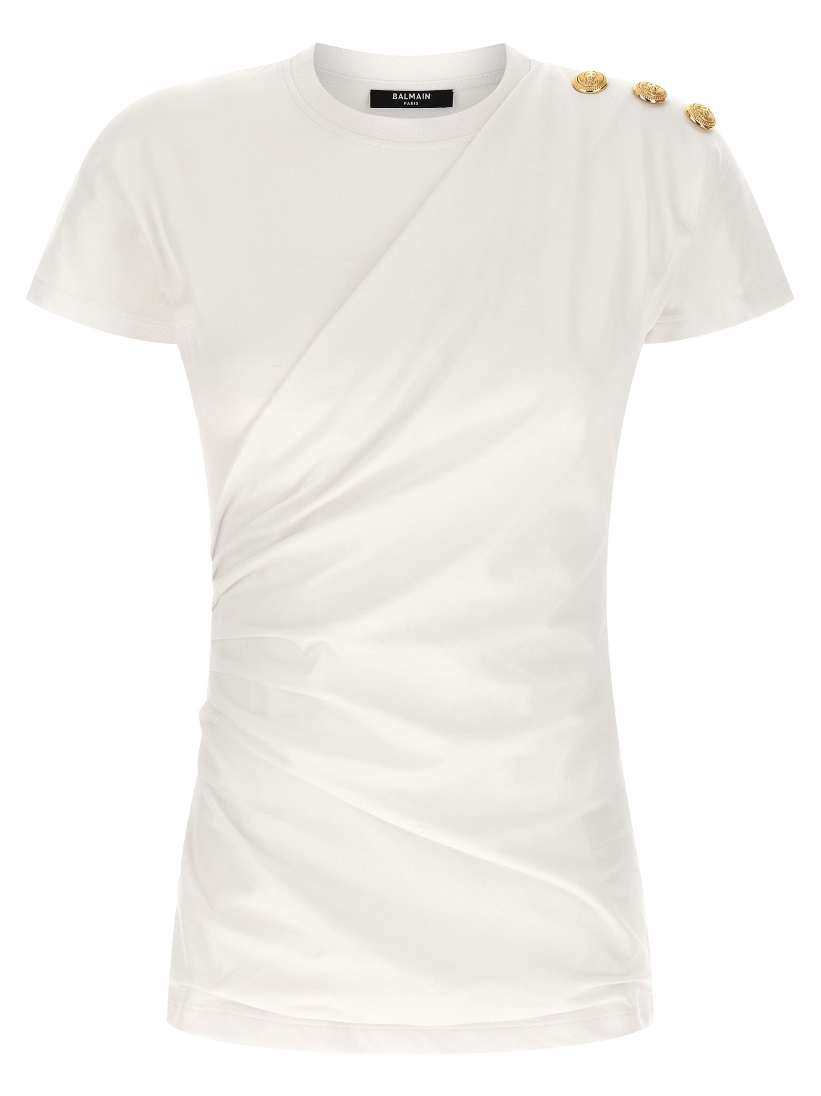 3 Buttons T-Shirt White/black Cotton