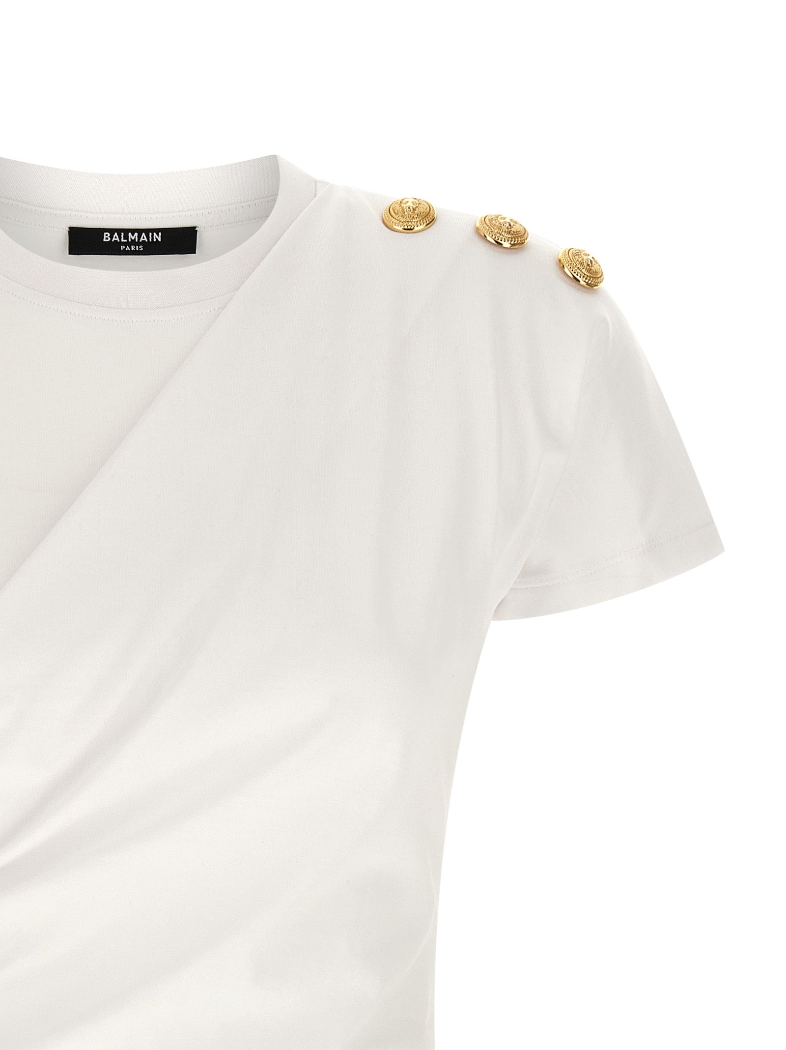 3 Buttons T-Shirt White/black Cotton
