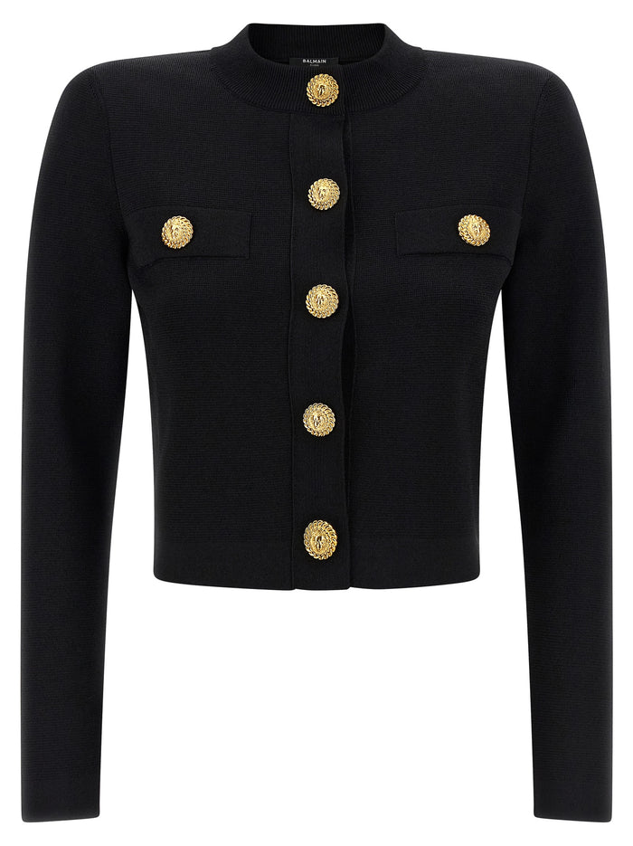 Cropped cardigan Black Viscose Sweater, Cardigans