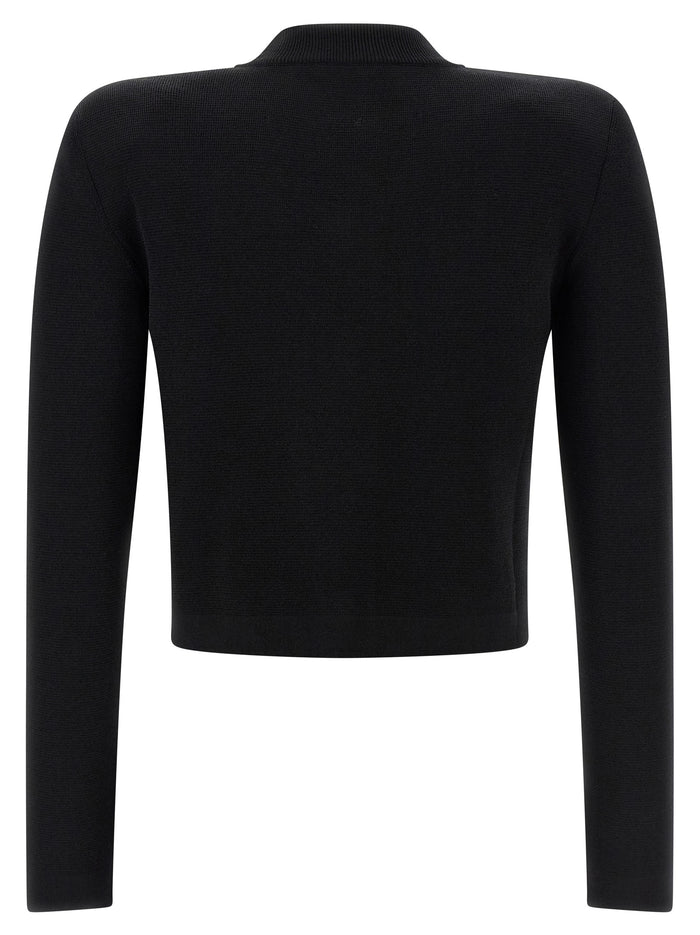 Cropped cardigan Black Viscose Sweater, Cardigans