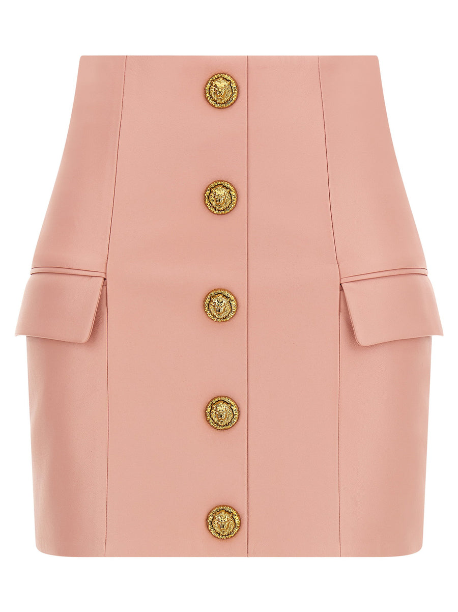 Balmain Testa Di Leone Skirt — pink