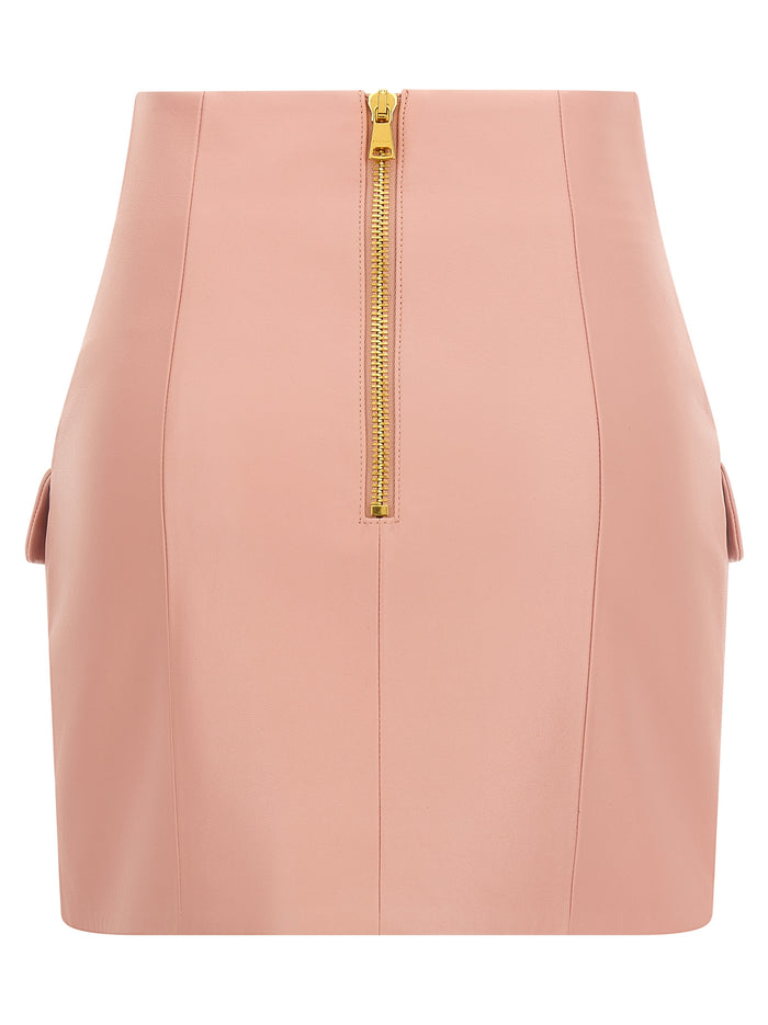 Testa di leone skirt Pink Lamb Leather (ovis Aries)