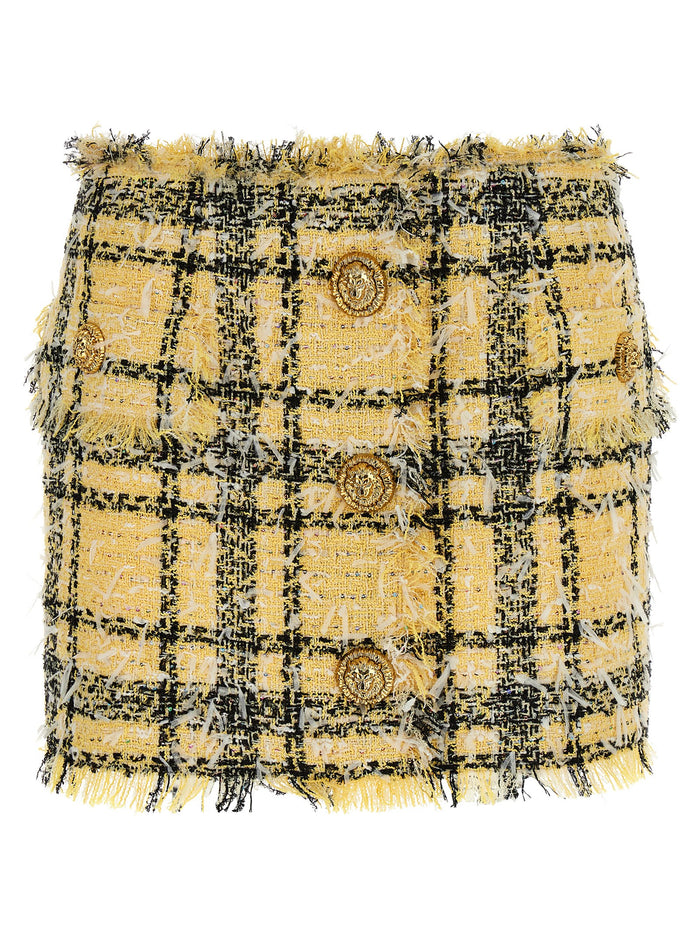 Lurex tweed skirt Multicolor Polyester Cotton Polyamide
