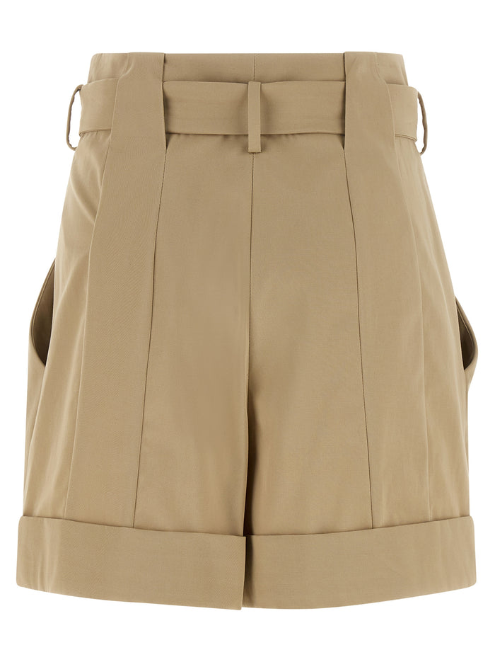 Anthem buckle shorts Beige Cotton Bermuda