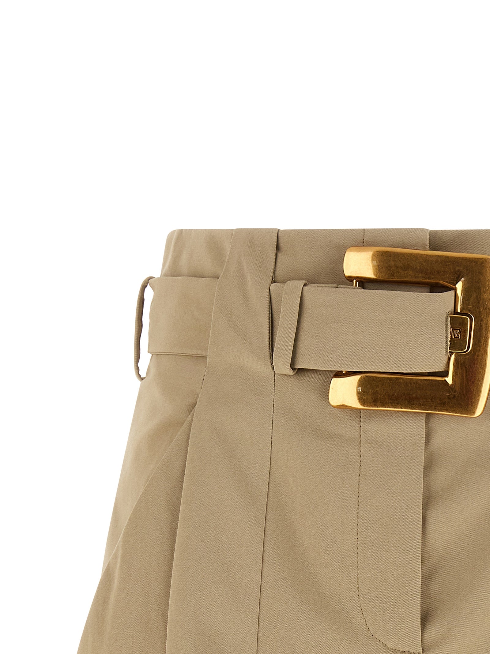 Anthem buckle shorts Beige Cotton Bermuda