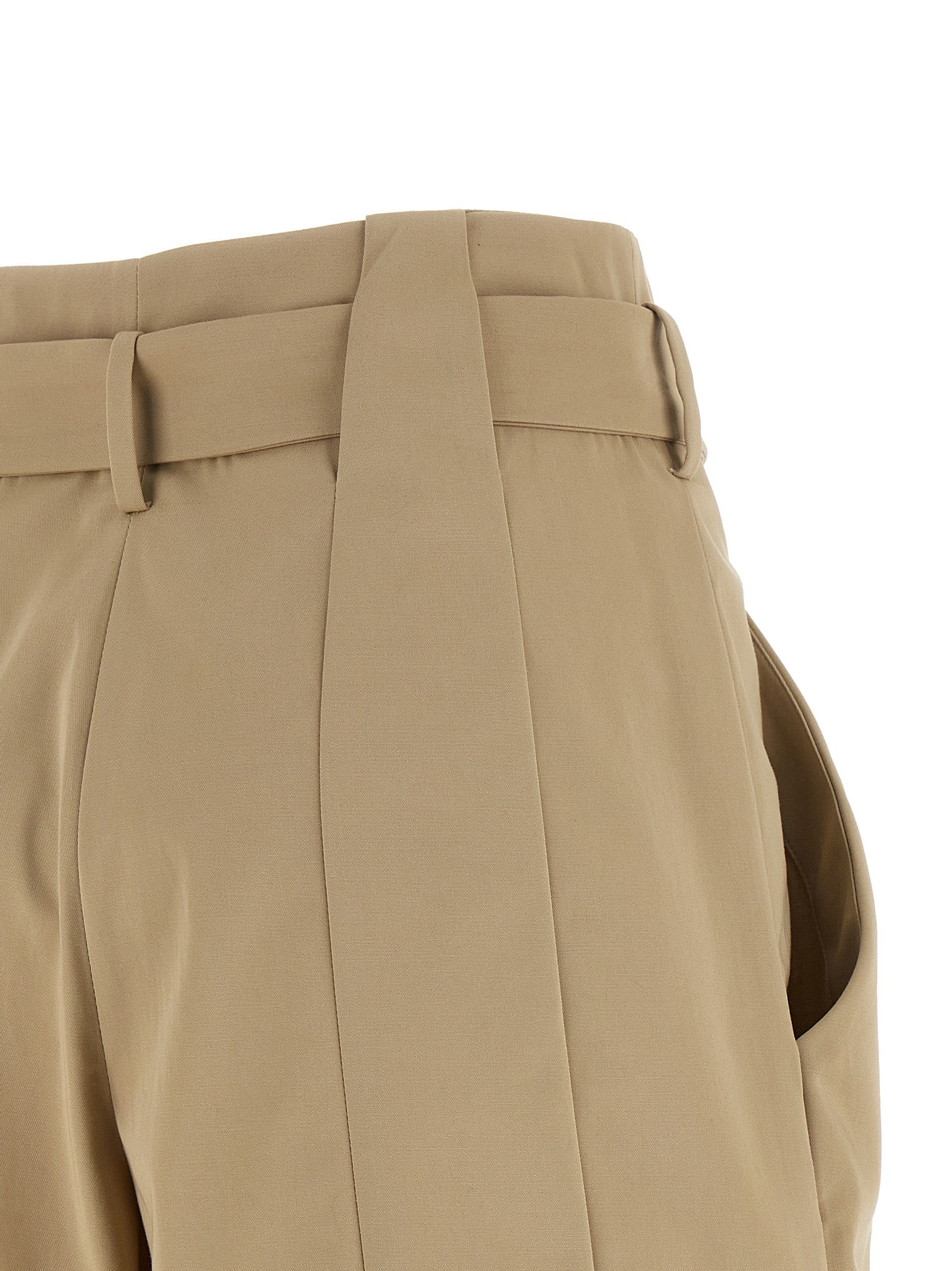 Anthem buckle shorts Beige Cotton Bermuda