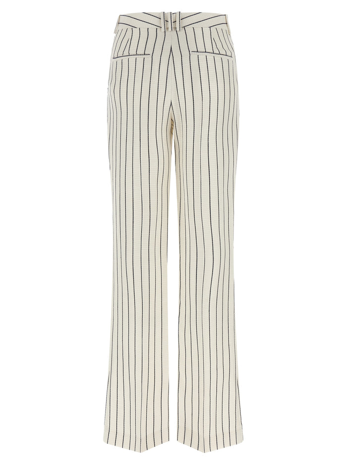 Striped pants White Viscose Linen