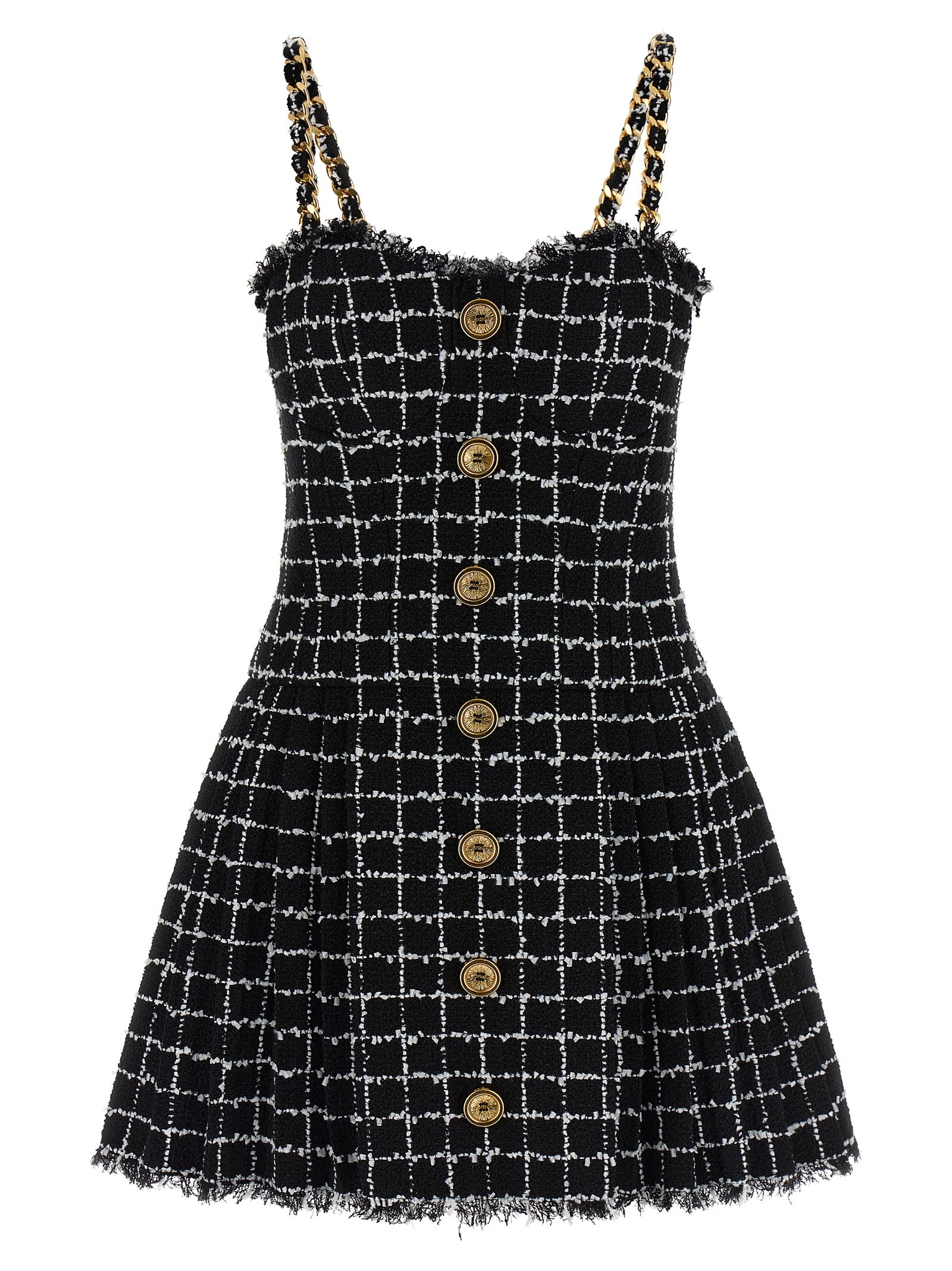 Tweed dress Black Polyamide Cotton Ac