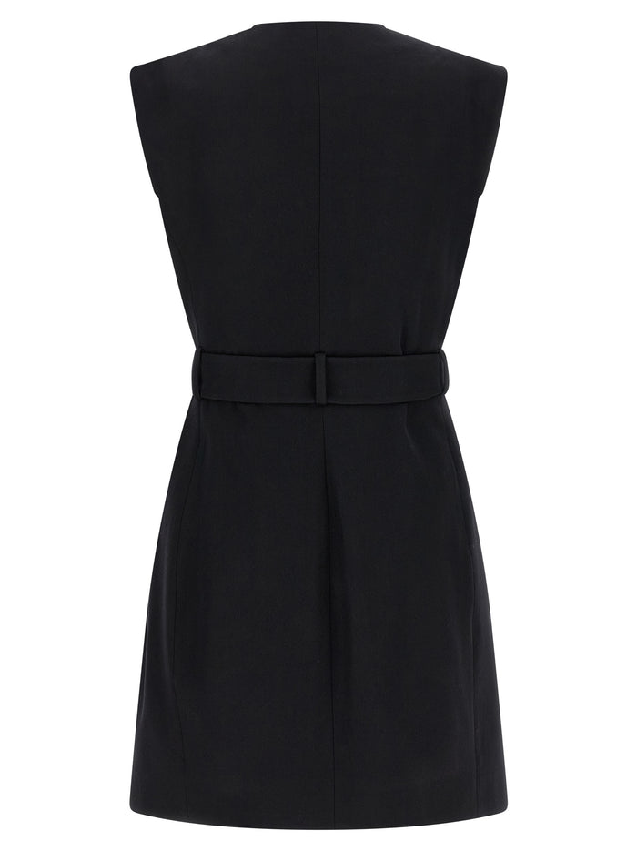 Wrap dress Black Virgin Wool