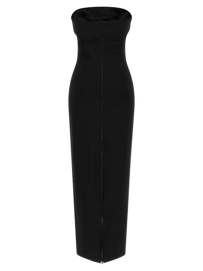 Belt dress Black Viscose Polyamide Elastane
