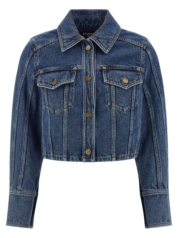 Denim jacket Blue Cotton Down Jacket, Parka, Casual