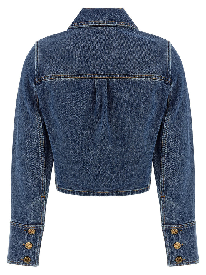 Denim jacket Blue Cotton Down Jacket, Parka, Casual