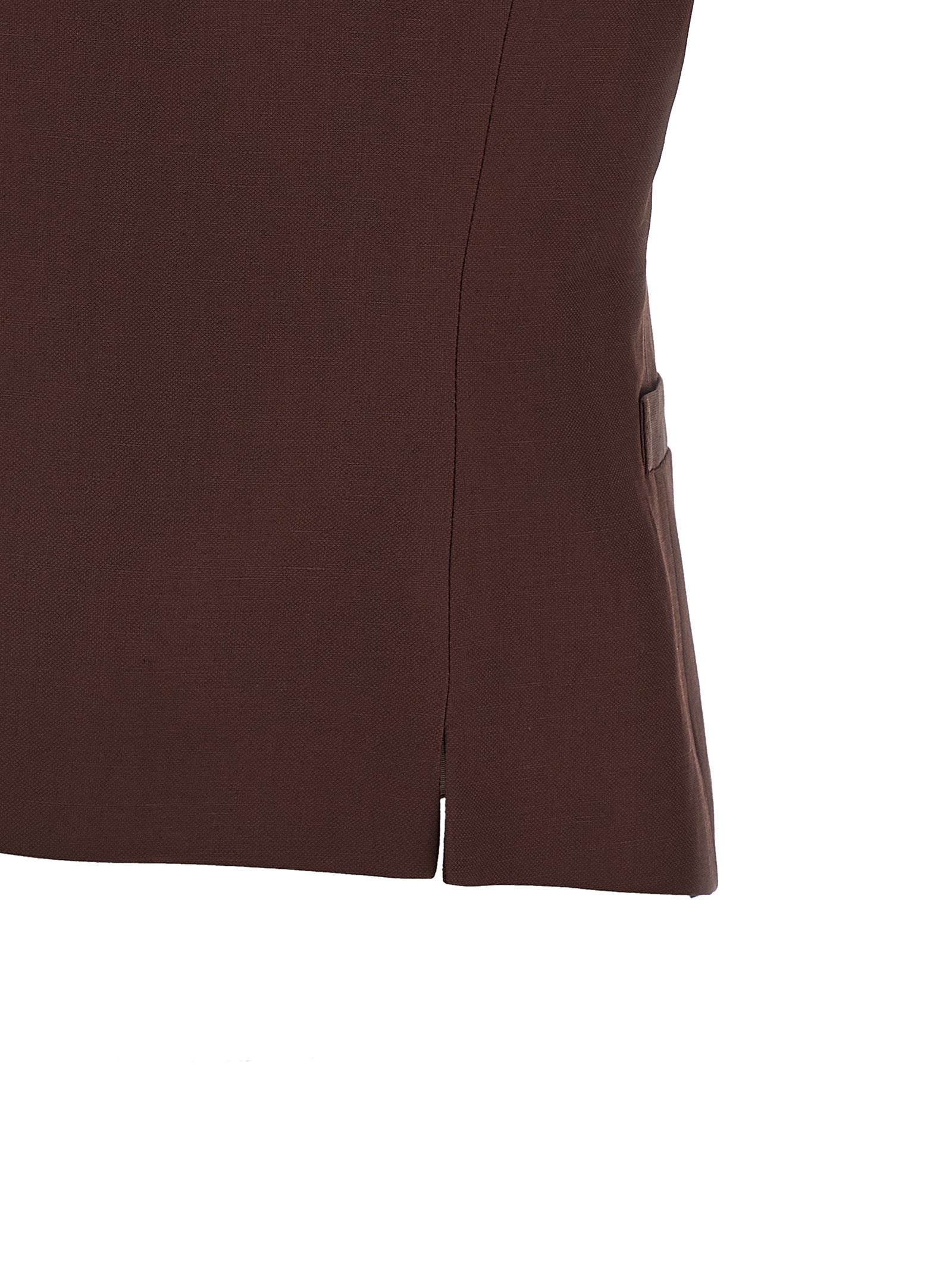 Viscose and linen vest Brown Gilet