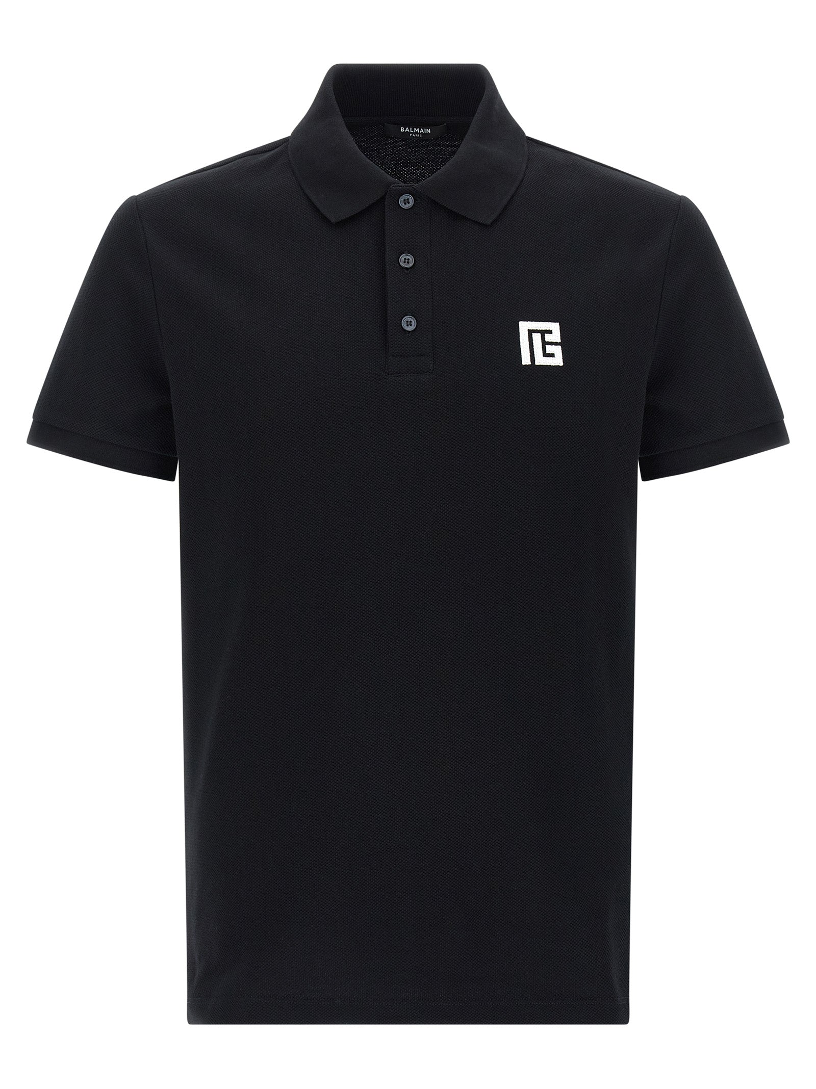 Embroidery polo shirt White/black Cotton