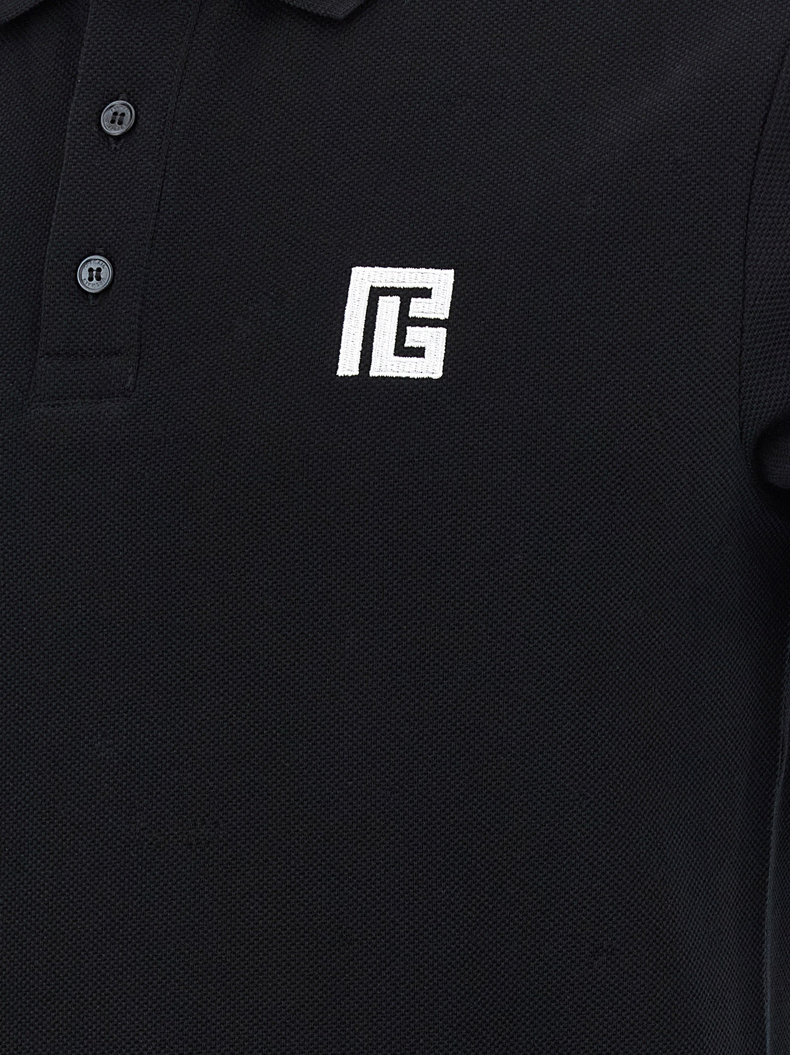 Embroidery polo shirt White/black Cotton