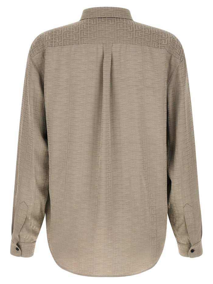 Jacquard monogram shirt Gray Viscose Shirt, Blouse