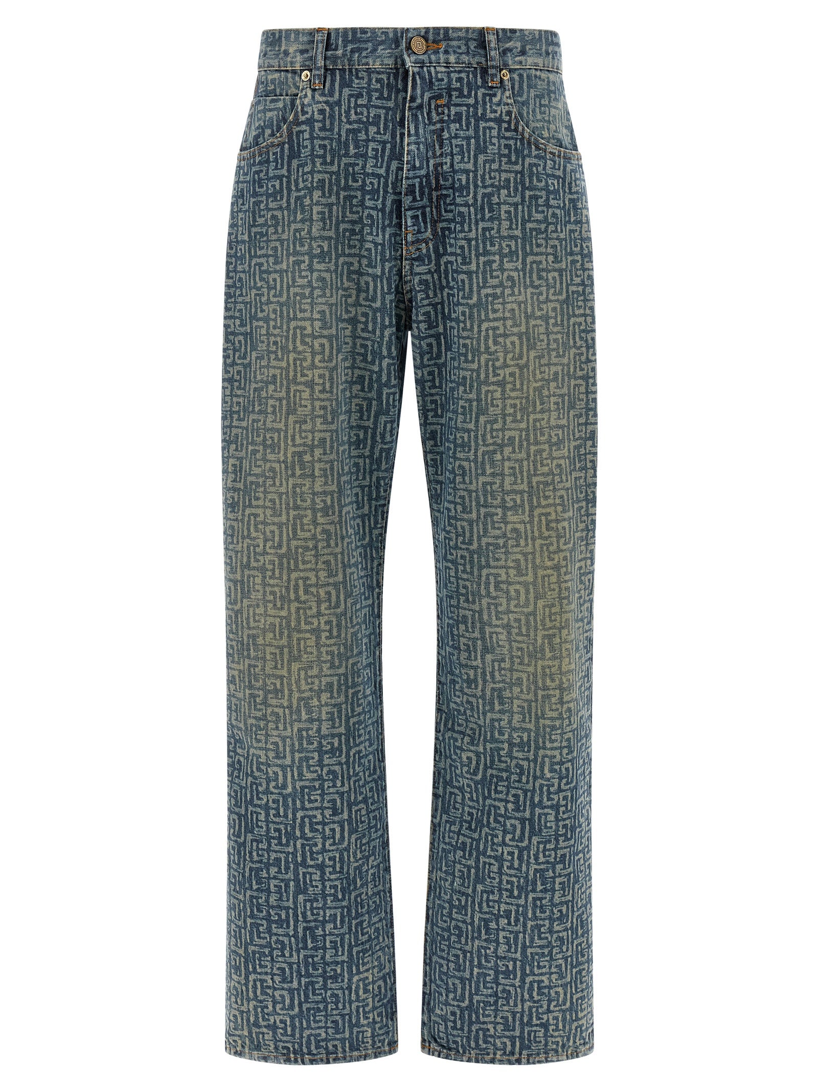 Jeans Monogram Blue Cotton