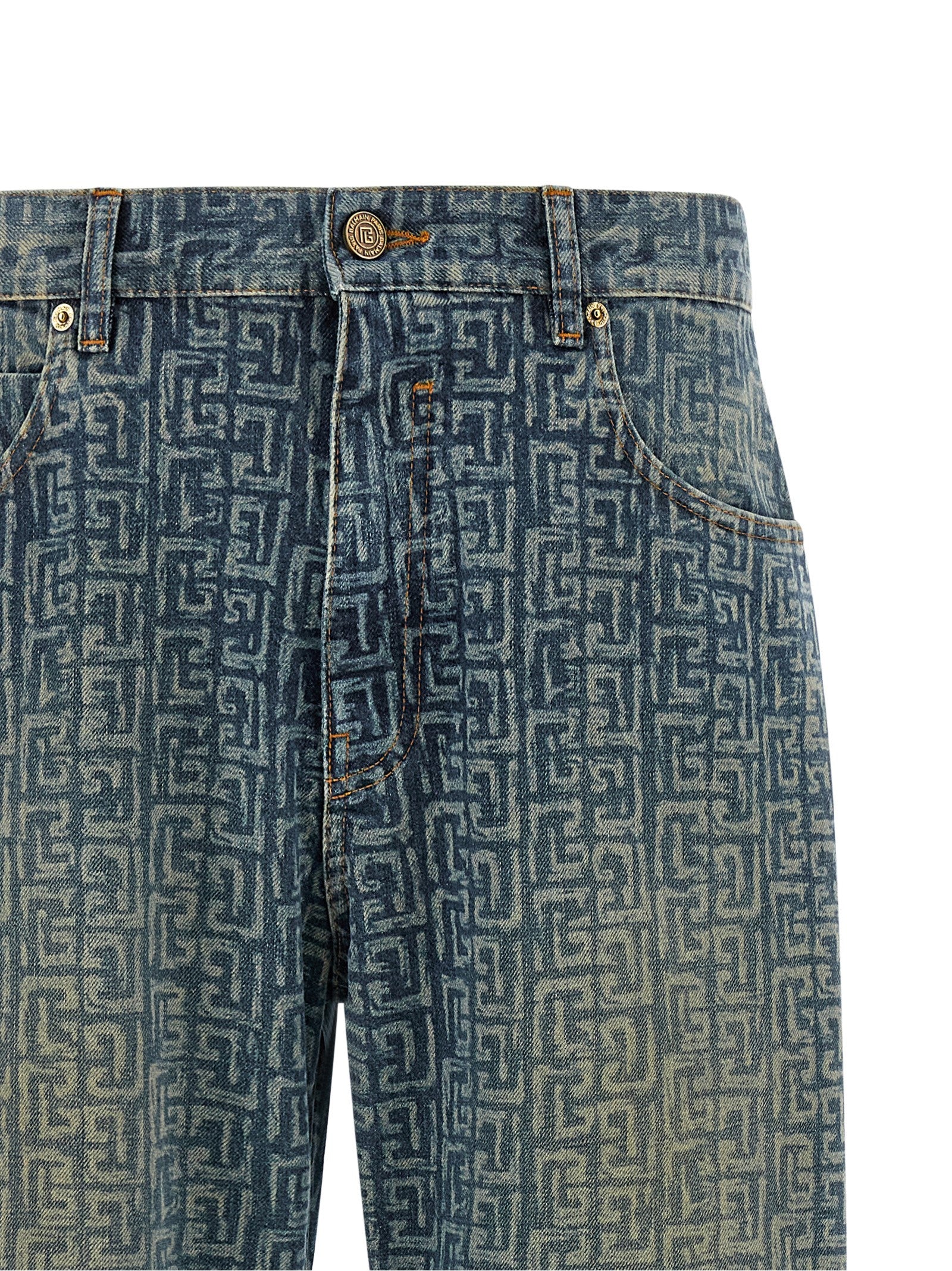 Jeans Monogram Blue Cotton