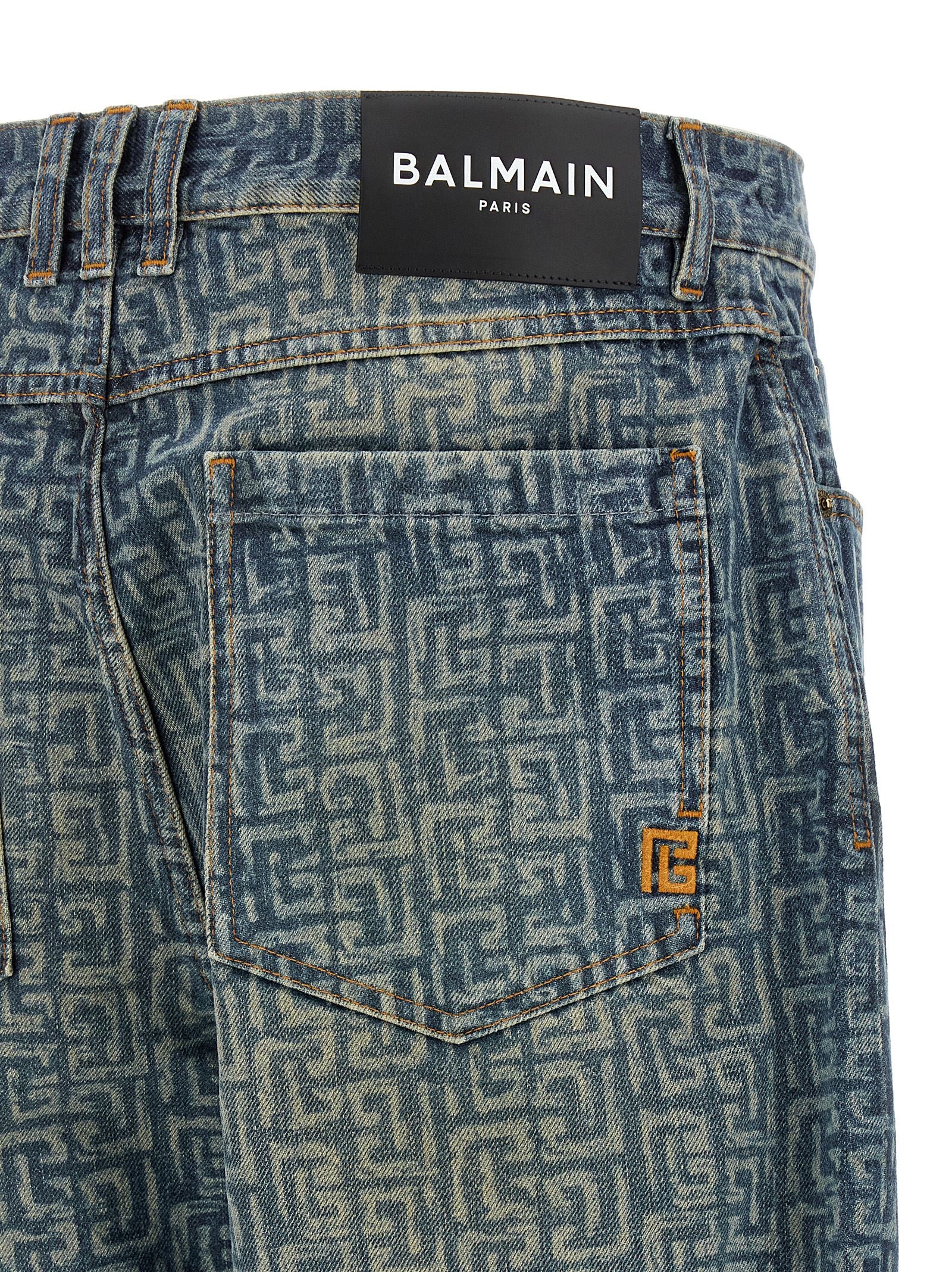 Jeans Monogram Blue Cotton