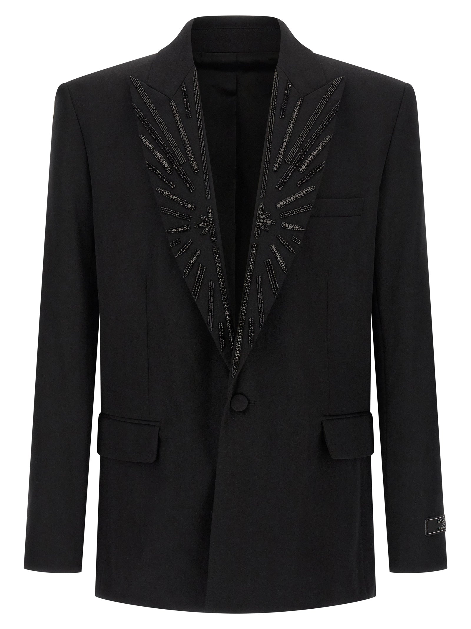 Crystal blazer Black Virgin Wool