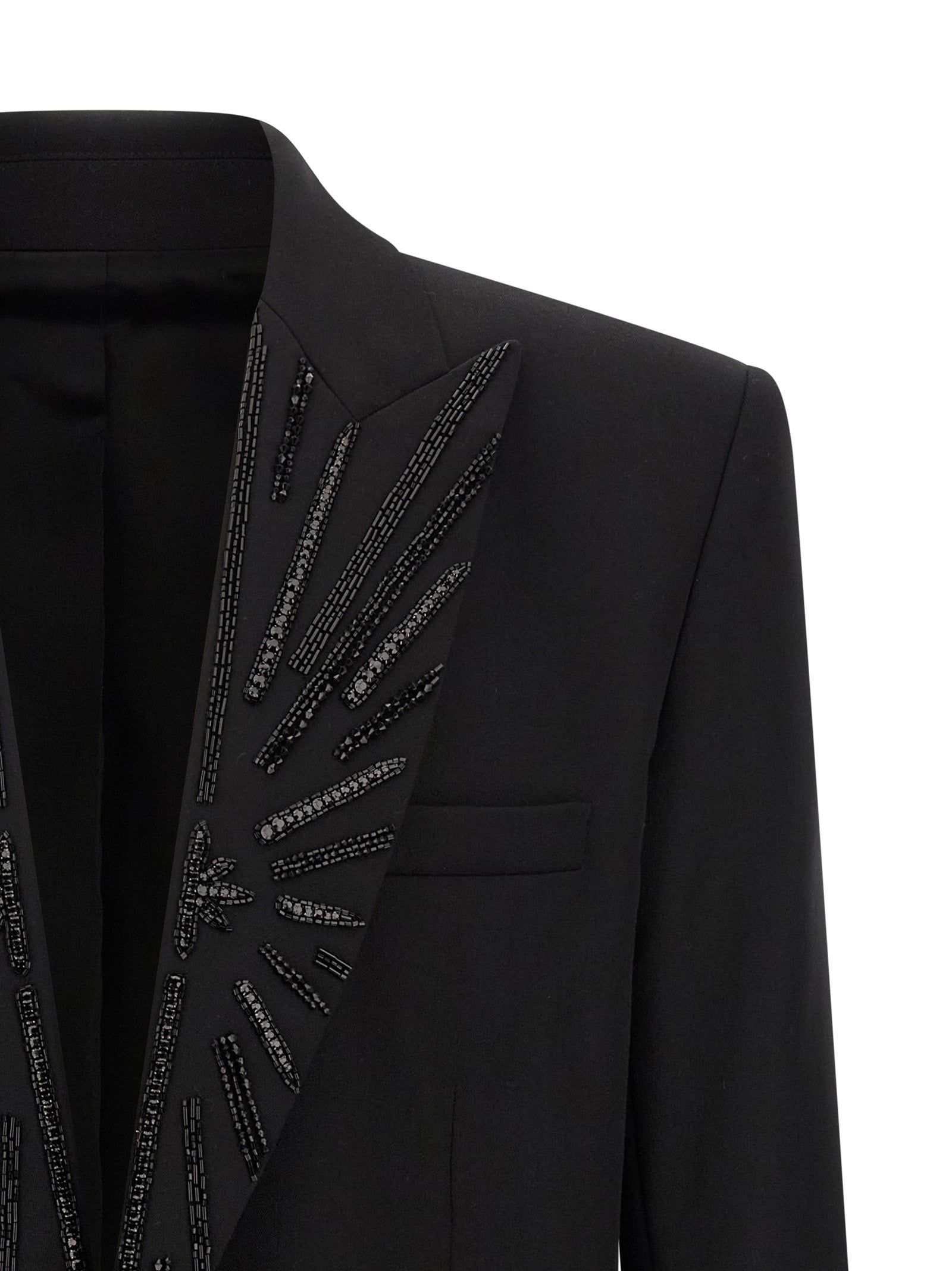Crystal blazer Black Virgin Wool