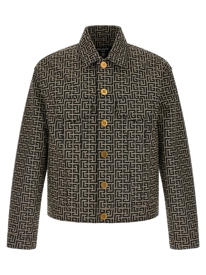 Jacquard monogram jacket Black Polyester Down Jacket, Parka, Casual