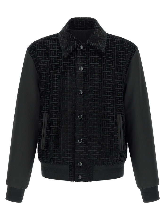 Velvet bomber jacket Black Cotton Viscose Down Jacket, Parka, Casual