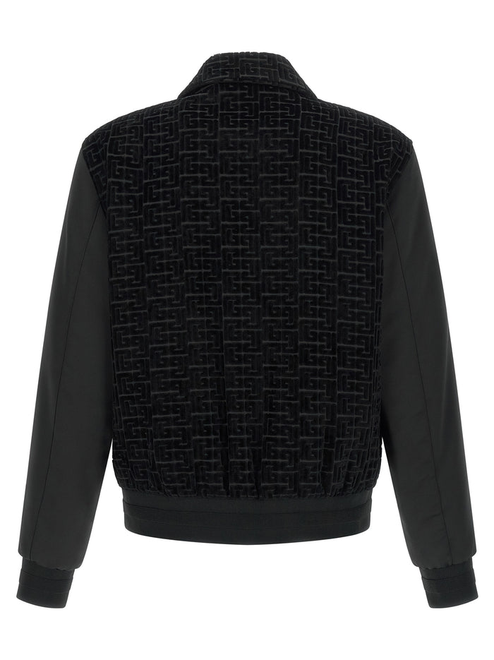 Velvet bomber jacket Black Cotton Viscose Down Jacket, Parka, Casual
